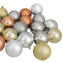 Northlight 32ct Shatterproof Christmas Ball Ornament Set 3.25" - Silver/Brown -Christmas Ornaments Sales GUEST 67944cc8 f905 4c7c 9a97 fb6ee8872a79