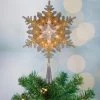 Northlight 13.75" Lighted Gold and Silver Snowflake Christmas Tree Topper, Clear Lights -Christmas Ornaments Sales GUEST 67b1fa14 8890 4325 9e57 1c9d77c8b1d8