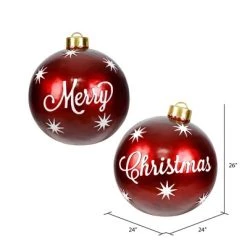 Vickerman 26" Decorative Red Ornaments featuring the words Merry Christmas. Set of 2 -Christmas Ornaments Sales GUEST 69e361f0 494e 473a 874a 0879265c231e