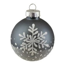 Northlight Set of 6 Gray and White Snowflake Glass Christmas Ball Ornaments 4" (101mm) -Christmas Ornaments Sales GUEST 6ad53da2 616c 493e 8ce5 e9d391f1fd0c