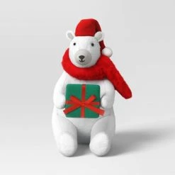 14.25" Fabric Polar Bear with Gift Christmas Tree Topper White - Wondershop™ -Christmas Ornaments Sales GUEST 6bcb3686 b662 4aef 80ee dff80ec54221