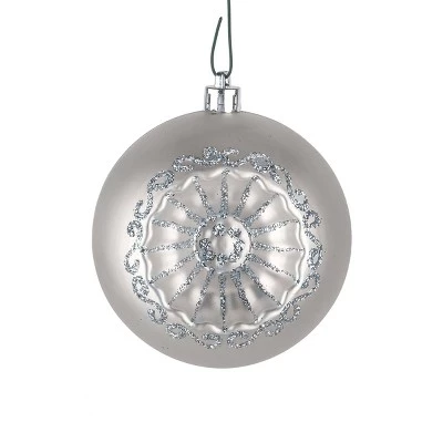 National Tree Company First Traditions Christmas Tree Ornaments, Metallic Silver with Swirls, Set of 6 5 National Tree Company First Traditions Christmas Tree Ornaments, Metallic Silver with Swirls, Set of 6 - Image 3