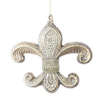 Vickerman 7.3" Antique Fleur-de-lis Christmas Ornament 6 Vickerman 7.3" Antique Fleur-de-lis Christmas Ornament - Image 4
