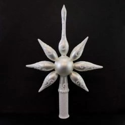 Blu Bom 13.5" White Swirl Reflector Star Tree Topper Finial Christmas - Tree Toppers