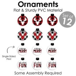 Big Dot of Happiness Prancing Plaid - Reindeer Holiday and Christmas Party Decorations - Christmas Tree Ornaments - Set of 12 -Christmas Ornaments Sales GUEST 82189091 b70e 4409 897f ae3f4d170ab9