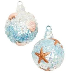 Gallerie II Crystal Beach Round Christmas Xmas Ornament Set of 3