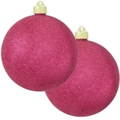 Christmas by Krebs 2ct Cabernet Pink Shatterproof Christmas Ball Ornament 6" (150mm)