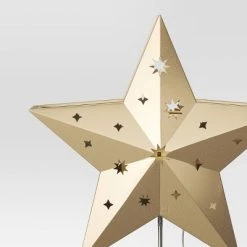 10" Pre-lit LED 'Peace/Joy' Projection Die Cut Star Christmas Tree Topper Gold - Wondershop™ -Christmas Ornaments Sales GUEST 8f8b6723 c280 4a87 9ca0 3c242e4fee8c