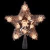 Northlight 9" Silver Tinsel Star Christmas Tree Topper - Clear Lights