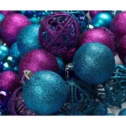 R N' D Toys R N' Ds Shatterproof Christmas Ornament Balls - Blue and Purple - 100 Pack