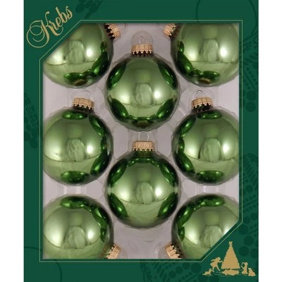 Christmas by Krebs 8ct Jungle Green Shiny Glass Christmas Ball Ornaments 2.5" (67mm) 3 Christmas by Krebs 8ct Jungle Green Shiny Glass Christmas Ball Ornaments 2.5" (67mm)