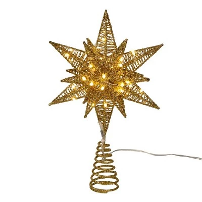 Kurt S. Adler Kurt Adler 11-Inch Pre-Lit Twinkling LED 60-Light Gold Starburst Tree Topper 4 Kurt S. Adler Kurt Adler 11-Inch Pre-Lit Twinkling LED 60-Light Gold Starburst Tree Topper - Image 2