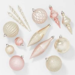 40ct Plastic Finial Christmas Tree Ornament Set - Wondershop™ Pink/champagne -Christmas Ornaments Sales GUEST 95ac8eb1 e44d 46dc b2a2 aff42dc380ec