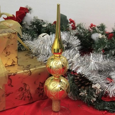 Kurt S. Adler Tree Topper Finial 12.5" Decorated Tree Topper Gold Three Tiered Christmas - Tree Toppers 4 Kurt S. Adler Tree Topper Finial 12.5" Decorated Tree Topper Gold Three Tiered Christmas - Tree Toppers - Image 2