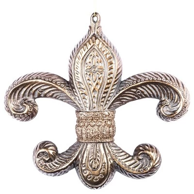 Vickerman 7.3" Antique Fleur-de-lis Christmas Ornament 7 Vickerman 7.3" Antique Fleur-de-lis Christmas Ornament - Image 5