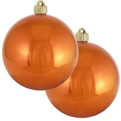 Christmas by Krebs 2ct Mandarin Orange Shatterproof Christmas Ball Ornament 6" (150mm)