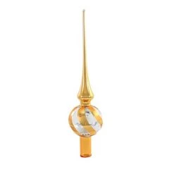 Sbk Gifts Holiday 10.5" Elegant Swirls Tree Topper Gold Plaid Swirl Finial - Tree Toppers