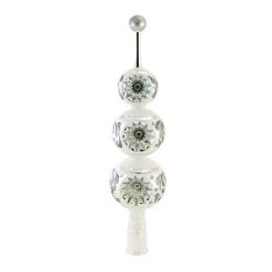 Blu Bom 15.0" Triple Reflector Gray Finial Tree Topper Holly Grey Berries - Tree Toppers