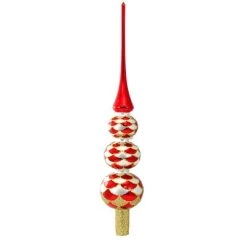 Christina's World 18.0" Red/White Harlequin Tree Top Finial Ball Christmas - Tree Toppers -Christmas Ornaments Sales GUEST a3d71193 798a 4c20 bf5b 11f989a89df1