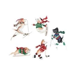 Gallerie II Go Dogs Go Christmas Xmas Ornament, Set of 5