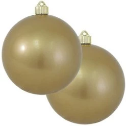 Christmas by Krebs 2ct Candy Gold Shatterproof Christmas Ball Ornament 6" (150mm)