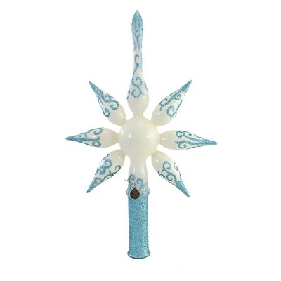 Blu Bom 13.75" Aqua Swirl Star Tree Topper . Christmas Finial Reflector - Tree Toppers 3 Blu Bom 13.75" Aqua Swirl Star Tree Topper . Christmas Finial Reflector - Tree Toppers