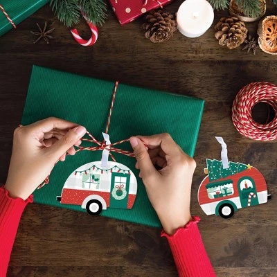 Big Dot of Happiness Camper Christmas - Red and Green Holiday Decorations - Christmas Tree Ornaments - Set of 12 4 Big Dot of Happiness Camper Christmas - Red and Green Holiday Decorations - Christmas Tree Ornaments - Set of 12 - Image 2