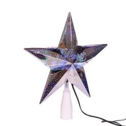 Kurt S. Adler Kurt Adler 10-Inch 18-Light Merry Christmas Silver Star Tree Topper