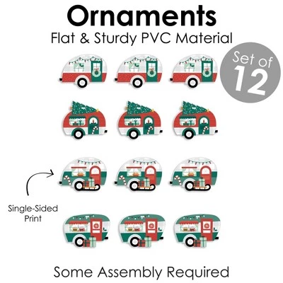 Big Dot of Happiness Camper Christmas - Red and Green Holiday Decorations - Christmas Tree Ornaments - Set of 12 5 Big Dot of Happiness Camper Christmas - Red and Green Holiday Decorations - Christmas Tree Ornaments - Set of 12 - Image 3