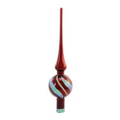 Sbk Gifts Holiday 10.5" Garnet Swirls Tree Topper Small Glitter Feather Tree - Tree Toppers