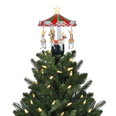 Mr Christmas Mr. Christmas Animated LED Carousel Christmas Tree Topper 3 Mr Christmas Mr. Christmas Animated LED Carousel Christmas Tree Topper