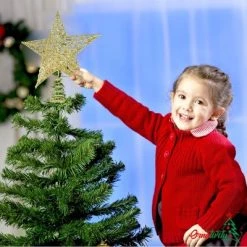 Ornativity Glittered Star Tree Topper - Gold