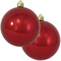 Christmas by Krebs 2ct Sonic Red shatterproof christmas ball ornament 6" (150mm)