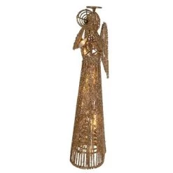 Kurt S. Adler Kurt Adler 12-Inch 20 Light Incandescent Gold Glitter Angel Tree Topper