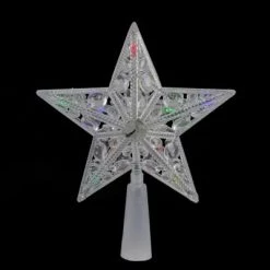 Northlight 7.5" Pre-Lit Clear Jeweled Star Battery Operated Christmas Tree Topper - Multicolor Lights