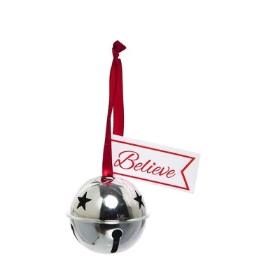 Evergreen Beautiful Metal Believe Bell Ornament Christmas Decor - 4 x 4 x 4 Inches Indoor/Outdoor Decoration 4 Evergreen Beautiful Metal Believe Bell Ornament Christmas Decor - 4 x 4 x 4 Inches Indoor/Outdoor Decoration - Image 2