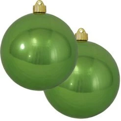Christmas by Krebs 2ct Limeade Green Shiny Finish Shatterproof Christmas Ball Ornament 6" (150mm)
