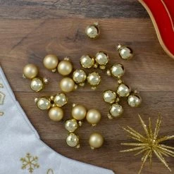 Northlight 24ct Gold 2 Finish Mini Glass Christmas Ball Ornaments 1" (25mm) -Christmas Ornaments Sales GUEST c74b39b8 7fd5 4df3 9cc3 3b8ade541be2