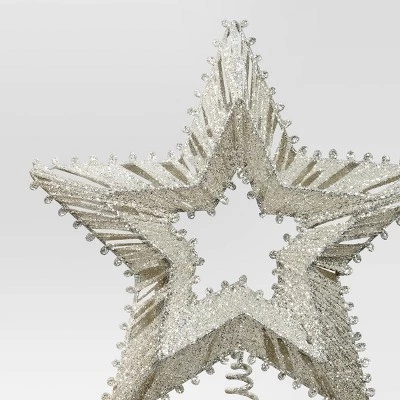 12" Metal Star with Glittered String Christmas Tree Topper Silver - Wondershop™ 4 12" Metal Star with Glittered String Christmas Tree Topper Silver - Wondershop™ - Image 2