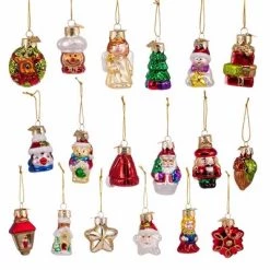 Kurt S. Adler Kurt Adler 2-2.5-Inch Mini Christmas Shape Glass Ornaments, 18 Piece Set