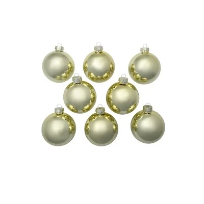 Northlight 8ct Gold Shiny Finish Christmas Ball Ornaments 3.25" (80mm) 4 Northlight 8ct Gold Shiny Finish Christmas Ball Ornaments 3.25" (80mm) - Image 2