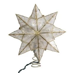 Kurt S. Adler Kurt Adler Indoor 10-Light 8-Point Capiz Star Treetop with Arabesque Decoration