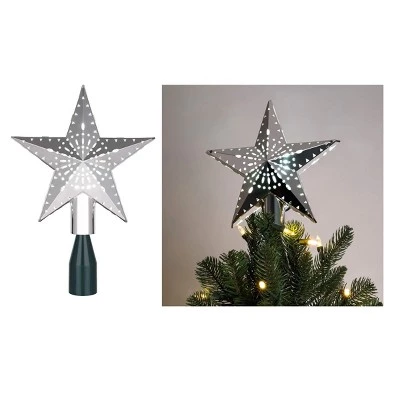 Mr. Christmas 11.5" Lighted Silver Kaleidoscope Star Christmas Tree Topper - Cool White Lights 4 Mr. Christmas 11.5" Lighted Silver Kaleidoscope Star Christmas Tree Topper - Cool White Lights - Image 2