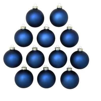 Northlight 12ct Midnight Blue Matte Glass Christmas Ball Ornaments 2.75" (70mm) 4 Northlight 12ct Midnight Blue Matte Glass Christmas Ball Ornaments 2.75" (70mm) - Image 2