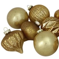 Northlight 12ct Gold Mercury Glass Style Glass Christmas Ornament Set 3" -Christmas Ornaments Sales GUEST df31c4e2 4f04 4152 9b11 a51b3846e889