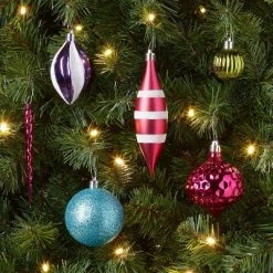 Shatter-Resistant Plastic Christmas Tree Ornament Set 40pc - Wondershop™ Black/white/gold