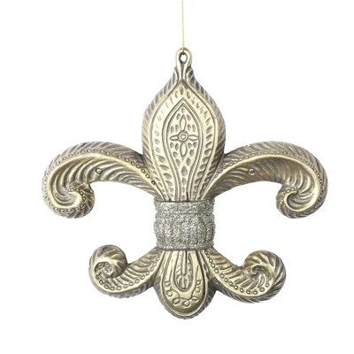 Vickerman 7.3" Antique Fleur-de-lis Christmas Ornament 5 Vickerman 7.3" Antique Fleur-de-lis Christmas Ornament - Image 3