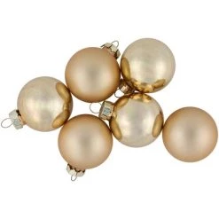 Northlight 10pc Shiny and Matte Glass Ball Christmas Ornament Set 1.75" - Champagne Gold -Christmas Ornaments Sales GUEST e3f9f24c 04f7 4d54 af5a 3960e367cfa6