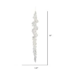 Vickerman 10" Clear Icicle Christmas Ornament, 6 per Bag