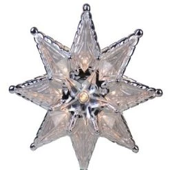 Northlight 8" Lighted Silver and Clear Mosaic Star Christmas Tree Topper - Clear Lights -Christmas Ornaments Sales GUEST e8f16a5b aac4 4ed8 96cb 96b811f2d2ae
